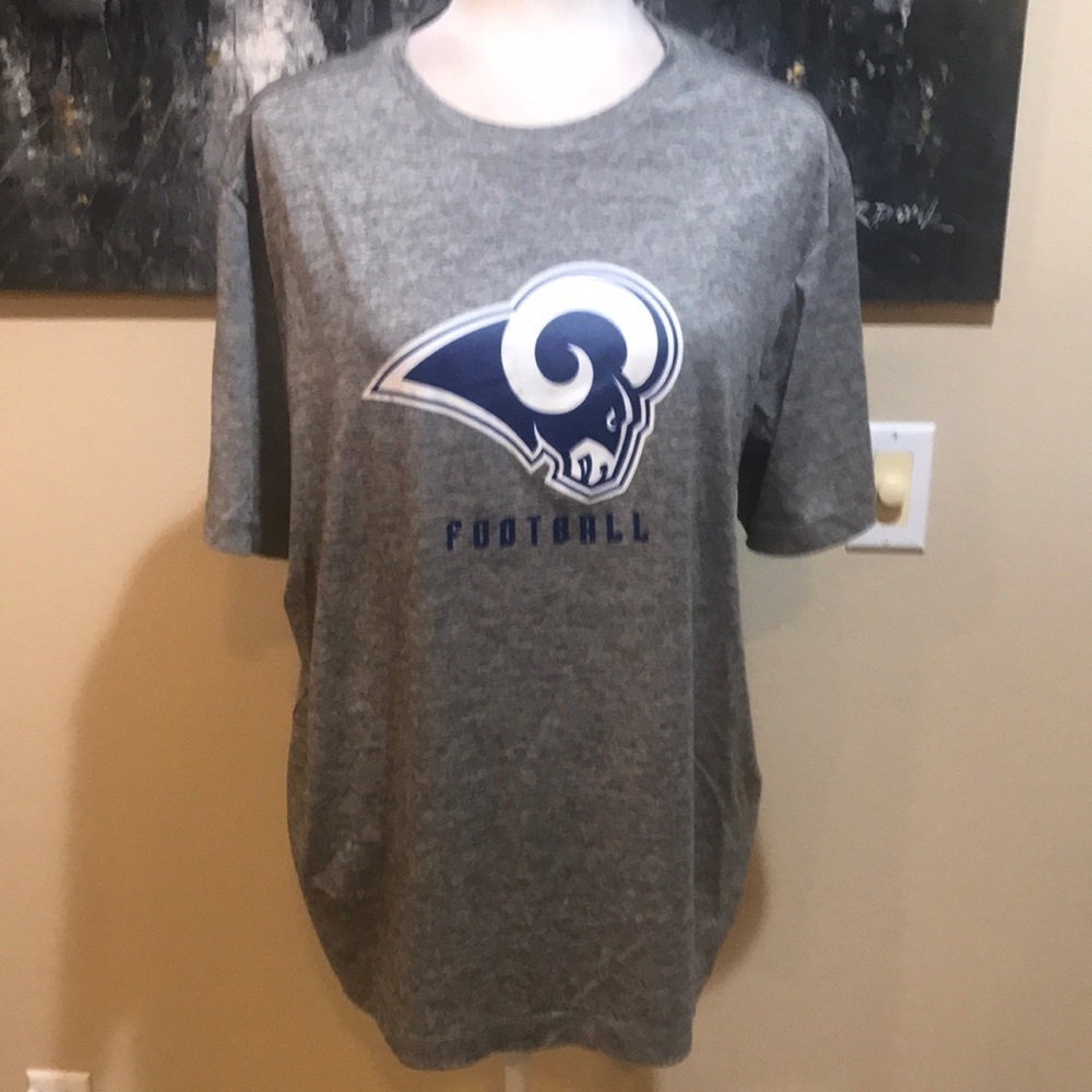 NFL Team Apparel LA Rams Short Sleeve T-Shirt TX 3 Cool-Size L